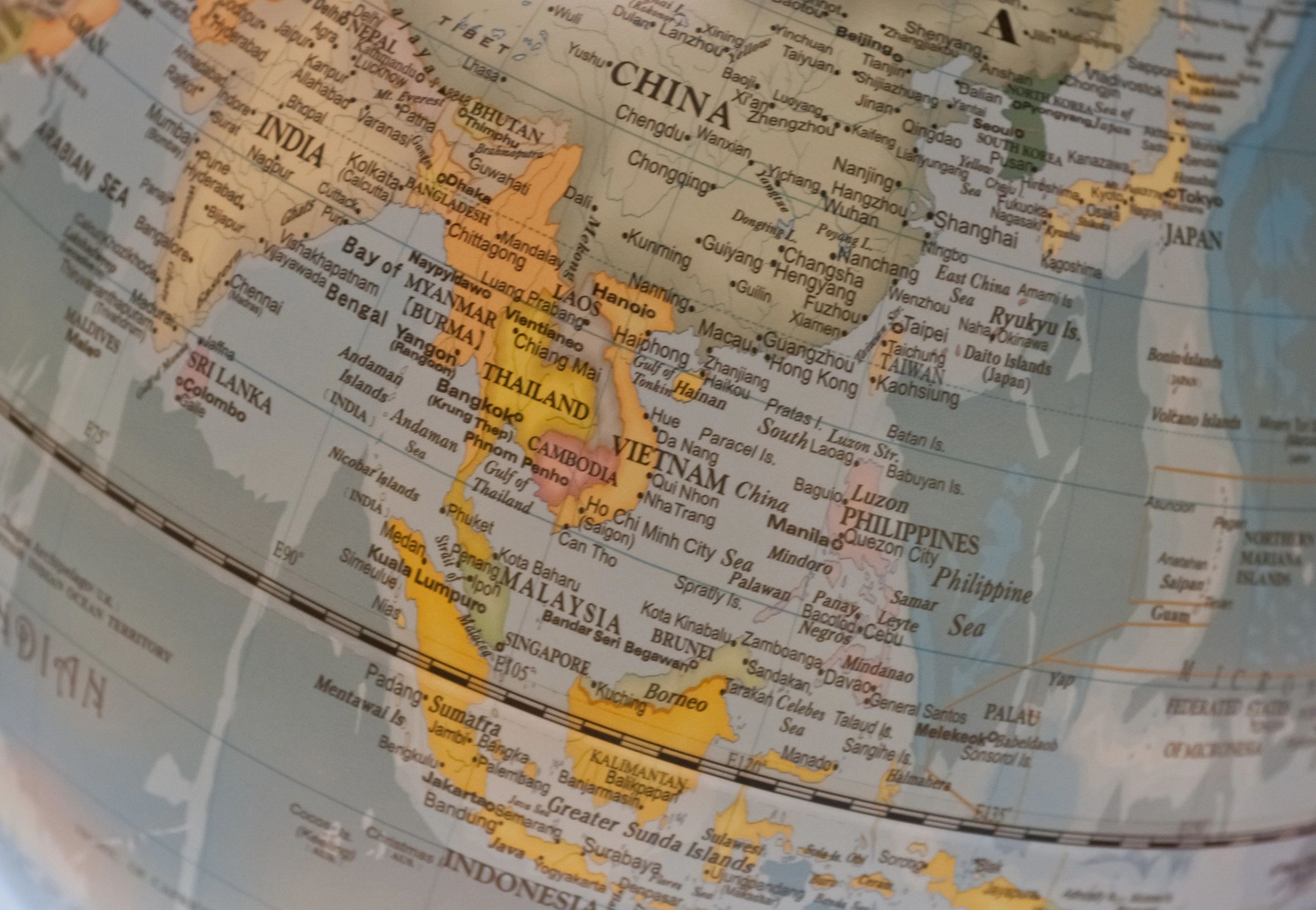 global landscape map Southeast Asia United States